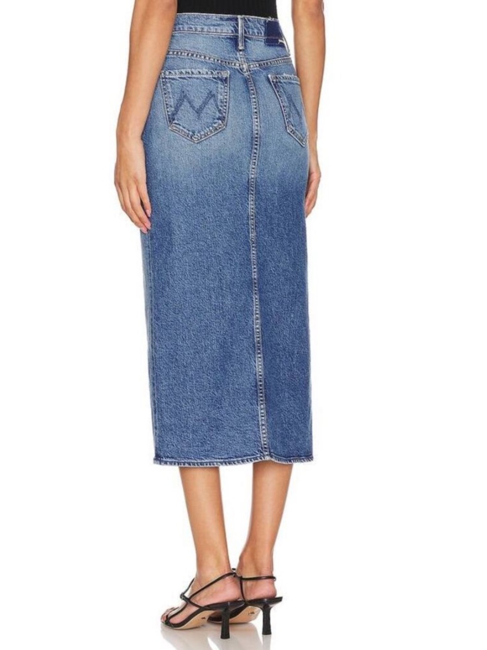 Mother Denim The Split Second Midi Jean Skirt in “Strike a Pose” 28 nwt - Picture 4 of 17